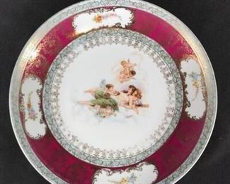 Vintage Victoria Austria Ornate Victorian Cherubs with Woman Decorative Plate