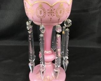 Pink and Gold Bohemian Mantle Lustre Candle Holder