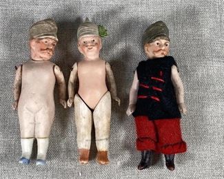 Set of 3 Soldier Men Dollhouse Dolls