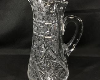 Heavy Cut Crystal Water Pitcher