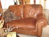Brown Leather Loveseat