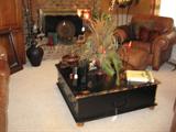 Black Coffee Table With Storage (Top Opens For Storage)