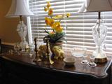 Pretty Pair Of Crystal Lamps
