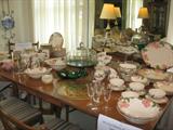 Newer Desert Rose Dinnerware (Right End Of Table)