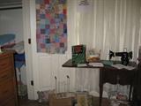 Antique Quilt & Sewing Machine