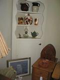 Vintage White Corner Cabinet In Guest House