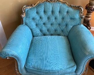 Pair of guilt living room chairs