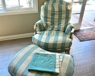 overstuffed large down goose armchair with matching ottoman