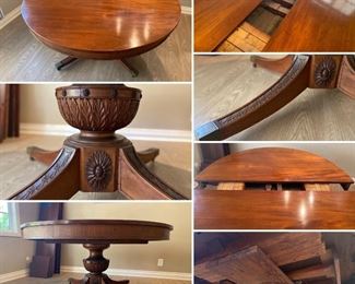 Details of the table. It has 6 leaves, and can seat over 20 people! *AVAILABLE FOR PRE-SALE - from the Guggenheim Estate