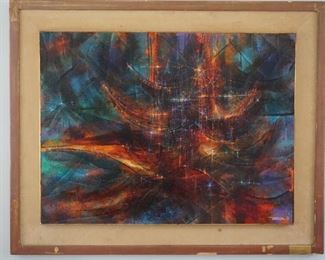 Vintage mid century Leonardo Nierman original painting, signed 1965