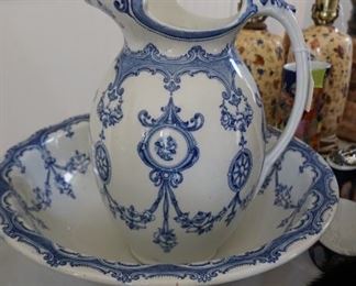 Antique English pitcher and basin