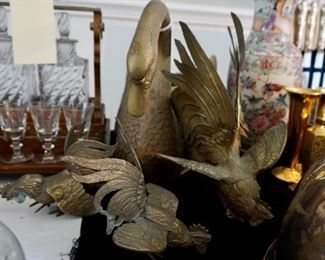 Vintage brass birds