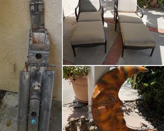 backyard decor, two chaise lounges