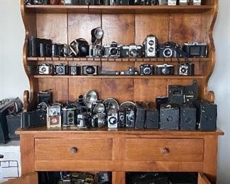 Big collection of vintage and antique cameras and video cameras