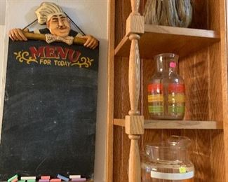 vintage juice and kitchen chalkboard