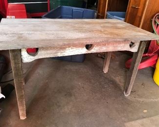 Barn wood table...made from scrape.