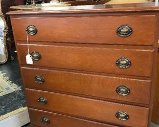 Federal style 5 drawer hutch. Top is level and not lifted, but does need attention. Priced accordingly.