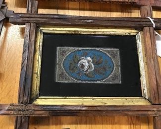 You will not believe these beautiful frames designed by seller.  This insert is from a Victorian beaded Pouch.