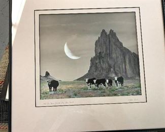 Hand Tinted Black and White Photography by Susan Rigdon and Bill Ervin "And The Cows Jumped Over the Moon"