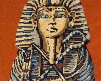 Framed Needlepoint Sarcophagus Artwork
