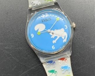 Signed D&S Imp.Japan Movement Frog Fashion Watch
