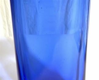 Blue Art Glass Centerpiece Vase
