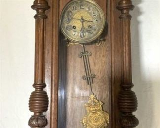 Antique Walnut Chimes Wall Clock
