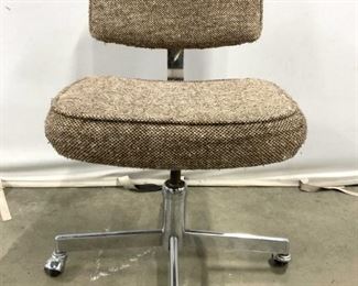 Vtg Upholstered Computer Chair On Wheels
