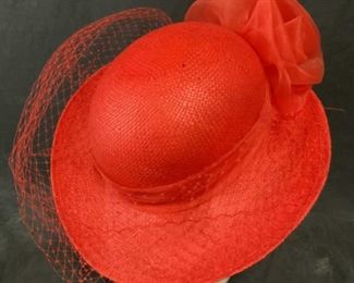 Retro Red Women’s Hat w Veil
