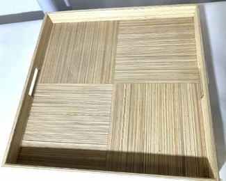 Crate & Barrel Oversized Straw Gallery Tray
