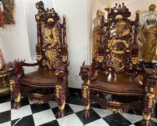 Drago and Phoenix throne Chairs