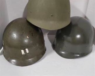 Set of 3 fiberglass ground troop liner Military Helmets from Vietnam Era. https://ctbids.com/#!/description/share/955248

