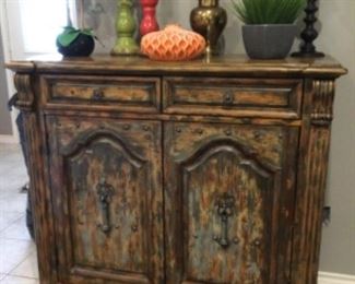 Vintage look cabinet that’s great for a media center by Hooker Furniture Co.
