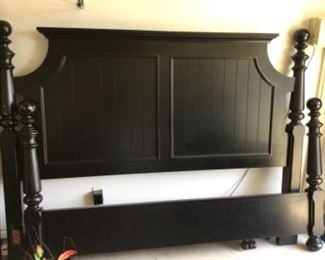 King 4 poster headboard and footboard in black finish