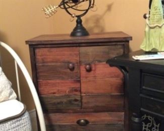 Storage cabinet in weathered finish