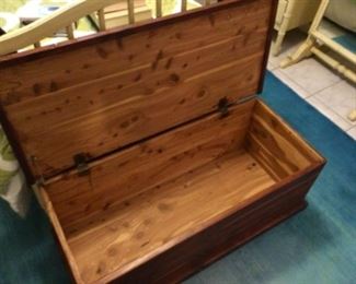 Clean as a whistle interior on this cedar chest