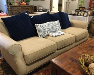 Nice sofa with brass button trim detail