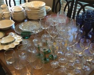 Set of Castleton china “Independence” ironstone ; Stemware