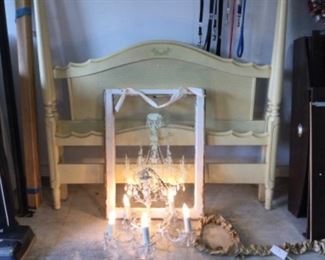 A cute shabby chic lighted chandelier 