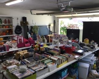 Books, CD’s, record albums, toys, and lots more. Be sure to check out the garage!