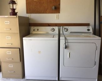 Whirlpool washer and dryer; 4 drawer filing cabinet