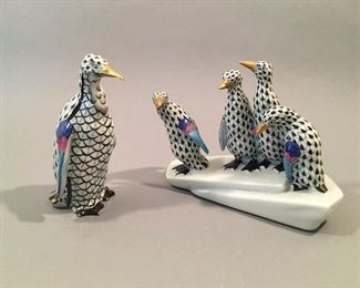 Vintage Herend Fishnet Penguins 