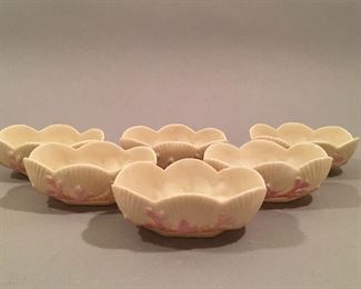 Set of 6 Belleek Shell and Pink Coral 