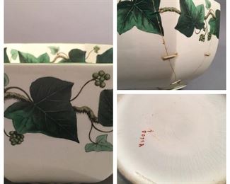 Antique “Napoleon Ivy” Wedgwood Bowl with an early staple  repair 