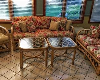 Fabulous Mid Century Modern  Bamboo Furniture , Loveseat, Sofa, Chair and Ottoman and End Tables (sold separately) 
