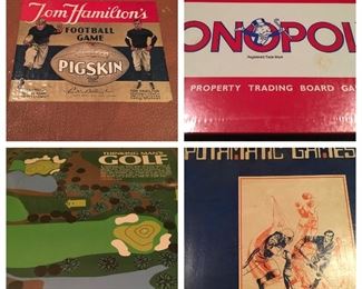 Vintage Board Games, Computamatic Football, Thinking Man’s Golf, Waddingtons Monopoly (sealed), Tom Hamilton’s Football Game and more not pictured 