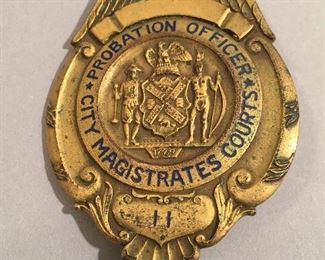 Rare!! Vintage New York City Probation Officer Badge “City Magistrates Court”