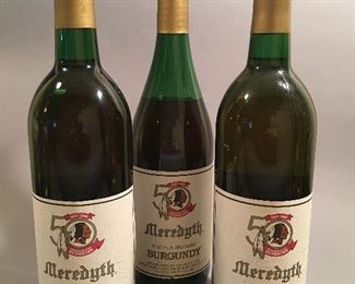 Rare!! Washington Redskins 50th Anniversary Commemorative Wine Bottles, Meredyth Vineyards (sold individually)