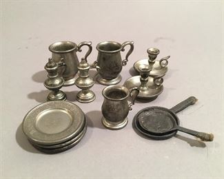 Vintage Dollhouse Miniature Pewter Pieces (sold as a lot)