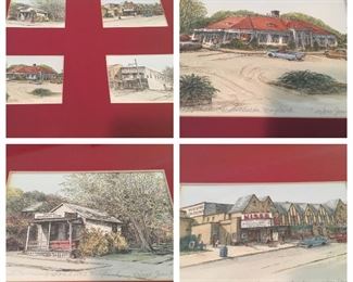 Local Maryland Listed Artist Joan Zwack Signed and Numbered Bethesda Iconic Buildings 